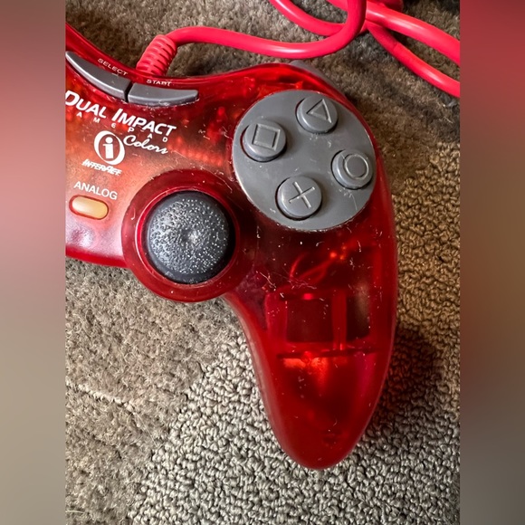 *6 for $10!* *UNTESTED* Dual Impact Colors Transparent Red PS1 Controller - Picture 5 of 14